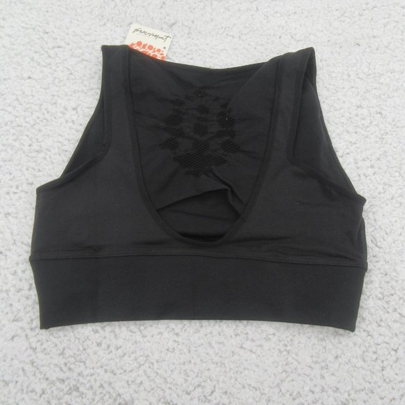 Free People Movement Good Karma Logo Sports Bra Top Women's Size M/L Black NEW - Picture 4 of 9